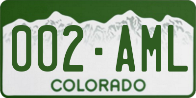 CO license plate 002AML