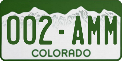 CO license plate 002AMM