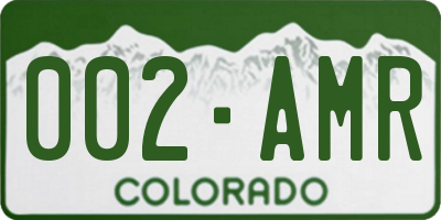 CO license plate 002AMR