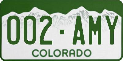 CO license plate 002AMY