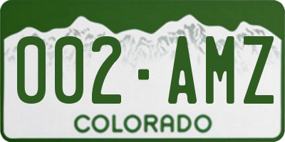 CO license plate 002AMZ