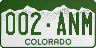 CO license plate 002ANM
