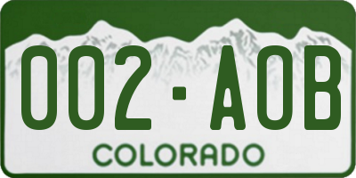 CO license plate 002AOB
