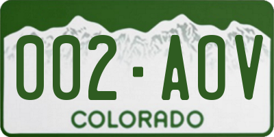 CO license plate 002AOV