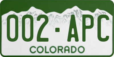 CO license plate 002APC