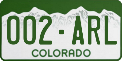CO license plate 002ARL