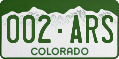 CO license plate 002ARS