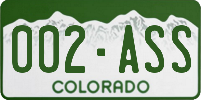 CO license plate 002ASS