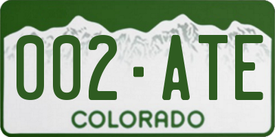 CO license plate 002ATE