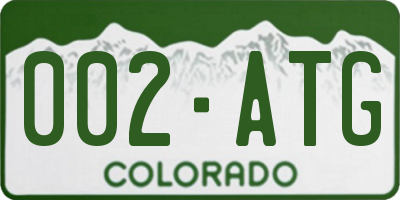 CO license plate 002ATG