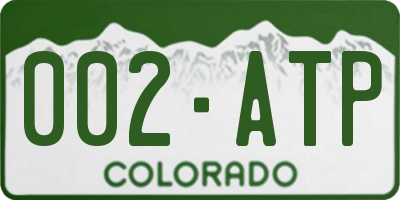 CO license plate 002ATP