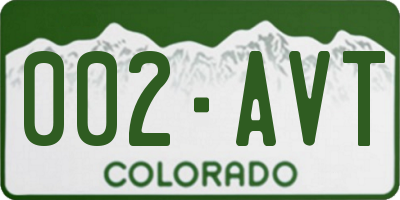 CO license plate 002AVT