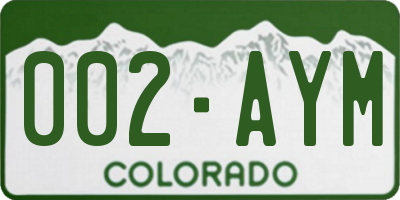 CO license plate 002AYM