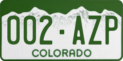 CO license plate 002AZP
