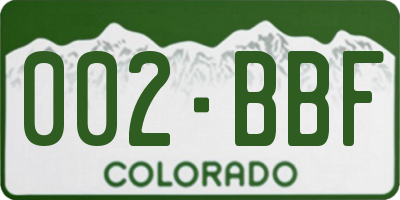 CO license plate 002BBF