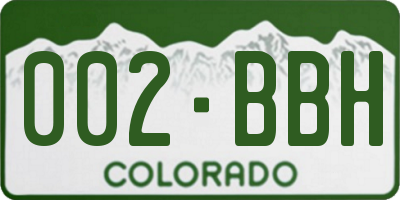 CO license plate 002BBH