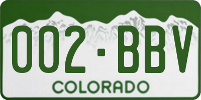 CO license plate 002BBV