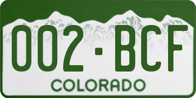 CO license plate 002BCF