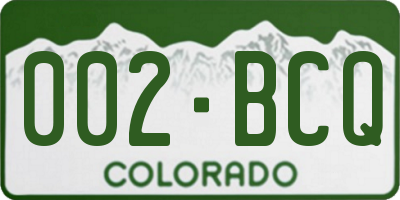 CO license plate 002BCQ