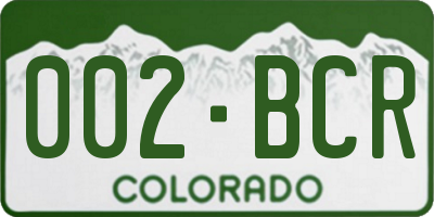 CO license plate 002BCR