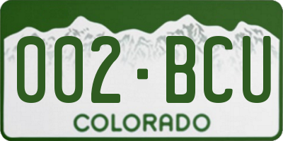 CO license plate 002BCU