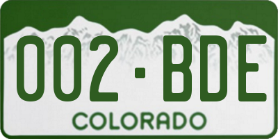 CO license plate 002BDE