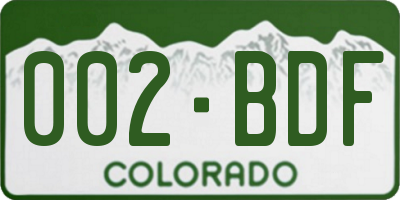 CO license plate 002BDF