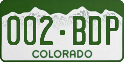 CO license plate 002BDP