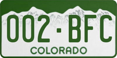 CO license plate 002BFC