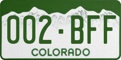 CO license plate 002BFF