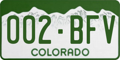 CO license plate 002BFV