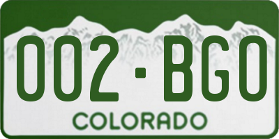 CO license plate 002BGO