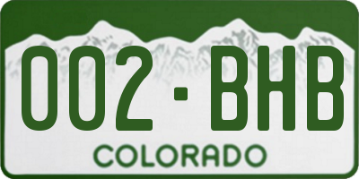 CO license plate 002BHB