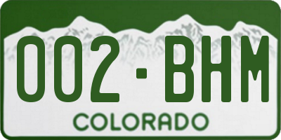 CO license plate 002BHM