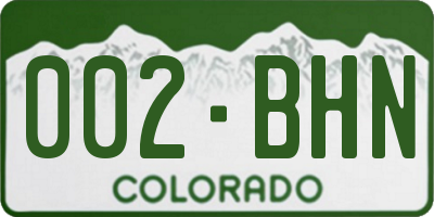 CO license plate 002BHN