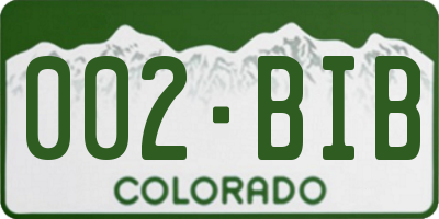 CO license plate 002BIB