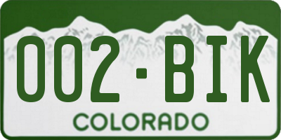 CO license plate 002BIK
