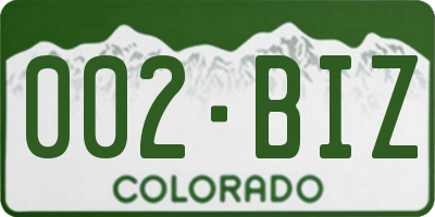 CO license plate 002BIZ