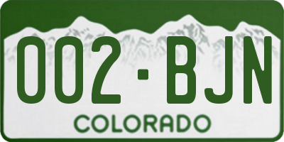 CO license plate 002BJN