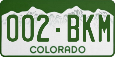 CO license plate 002BKM