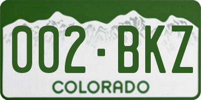 CO license plate 002BKZ