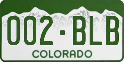 CO license plate 002BLB
