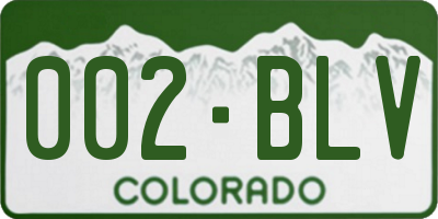 CO license plate 002BLV