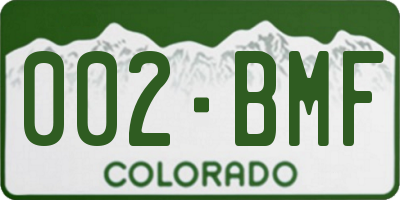 CO license plate 002BMF