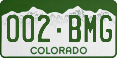 CO license plate 002BMG