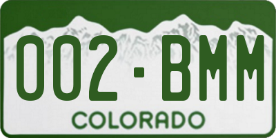 CO license plate 002BMM