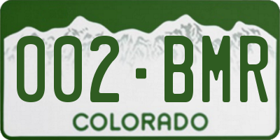 CO license plate 002BMR