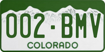 CO license plate 002BMV