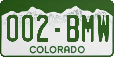 CO license plate 002BMW