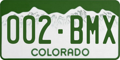CO license plate 002BMX